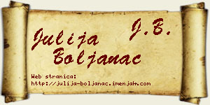 Julija Boljanac vizit kartica